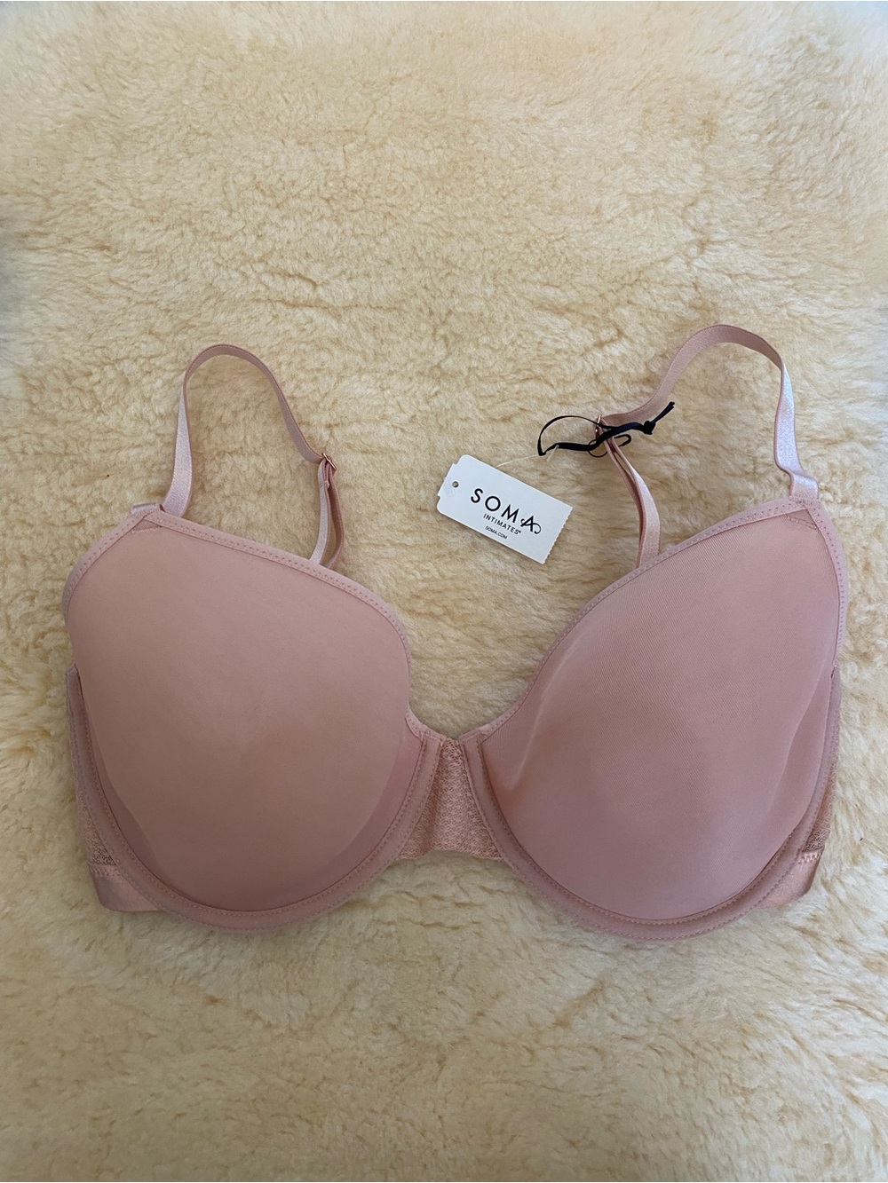 Soma TellTale The Innovator Bra Lightweight Mesh Nude T-Shirt Bra 36DD